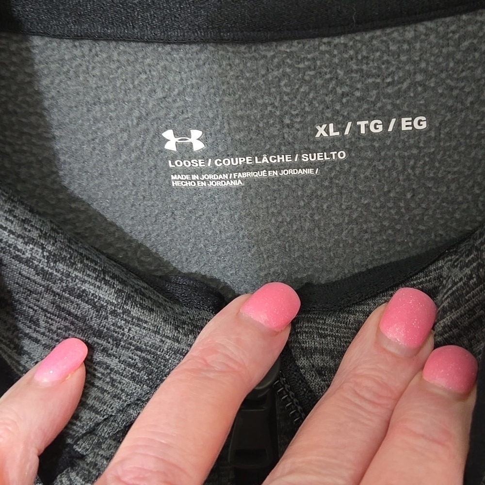 Under Armour Men's Black & Gray Heather Half-Zip Sweater XL - Picture 3 of 5